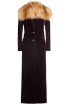 Roberto Cavalli Roberto Cavalli Velvet Coat With Fox Fur Collar - Red