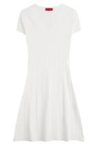 Hugo Hugo Stretch Dress With Flared Skirt - White
