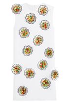 Victoria, Victoria Beckham Victoria, Victoria Beckham Crepe Shift Dress With Sequin Flower Applique - White