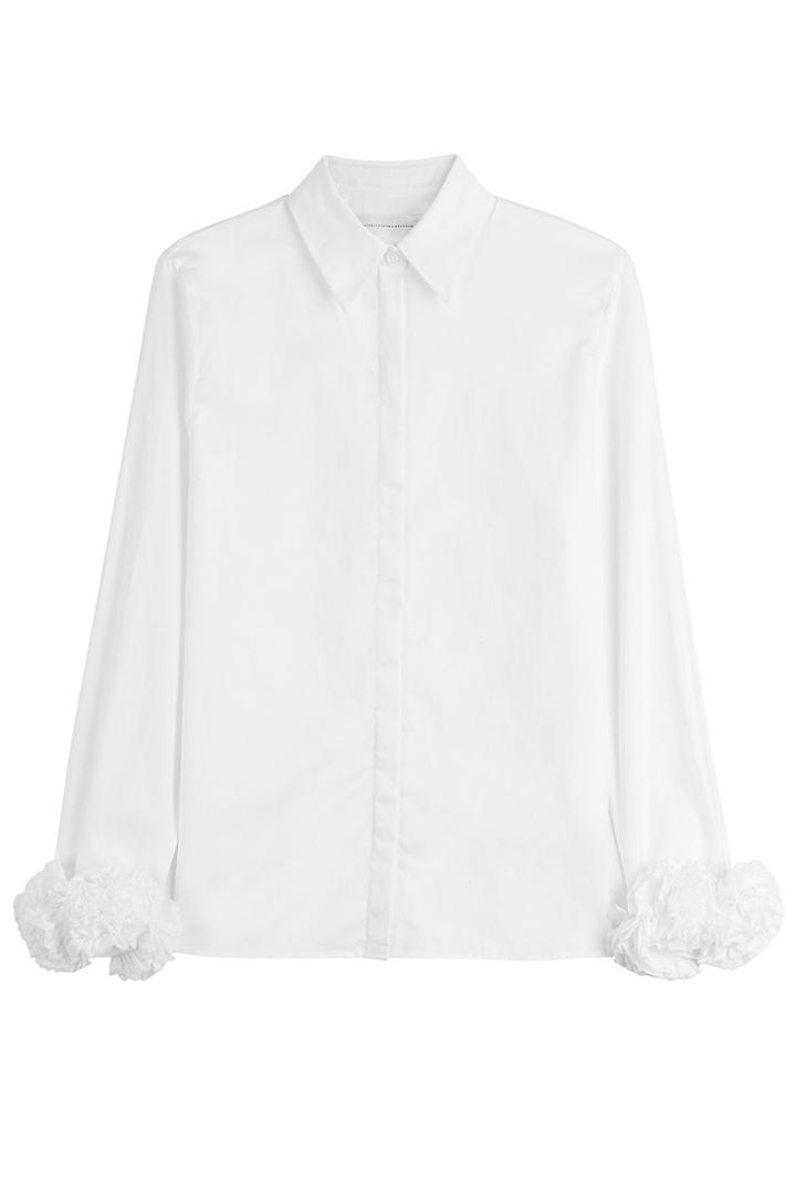 Victoria, Victoria Beckham Victoria, Victoria Beckham Cotton Shirt With Ruffles - White