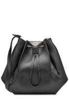 Maison Margiela Maison Margiela Leather Shoulder Bag With Drawstring - Black