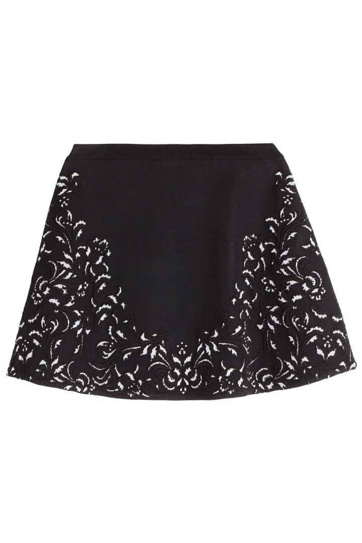 Roberto Cavalli Roberto Cavalli Jacquard Stretch Knit Skirt - Black