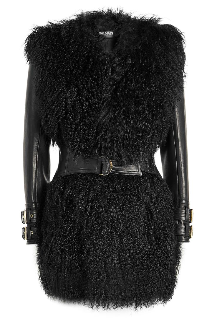 Balmain Balmain Leather And Shearling Jacket