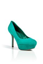 Sergio Rossi Sergio Rossi Turquoise Suede Platform Pumps - Turquoise