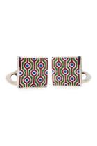 Etro Etro Silver Cufflinks With Enamel Patterning - None
