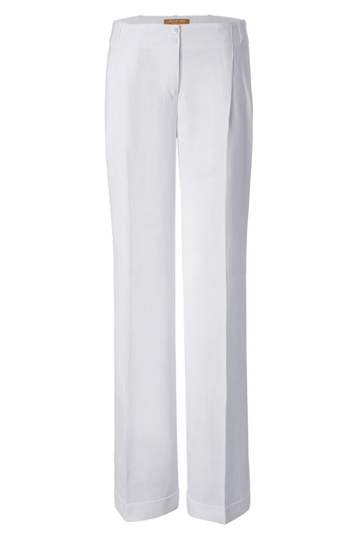 Michael Kors Collection Michael Kors Collection Linen Wide Leg Pants - White