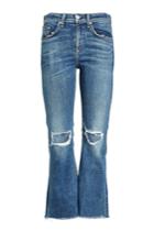 Rag & Bone Rag & Bone Cropped Flare Denim With Distressed Detail