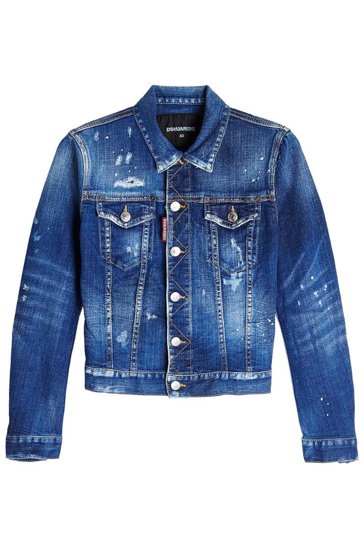 Dsquared2 Dsquared2 Distressed Denim Jacket - Blue