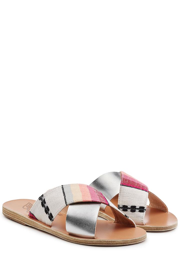 Ancient Greek Sandals Ancient Greek Sandals Thais Fabric And Leather Sandals