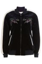 Sjyp Sjyp Embroidered Velour Zipped Jacket
