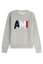 Ami Alexandre Mattiussi Ami Alexandre Mattiussi Cotton Sweatshirt With Applique - Grey