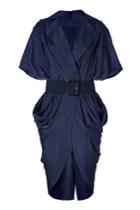 Donna Karan Donna Karan Ink Blue Belted Cocoon Dress