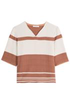 J.w. Anderson J.w. Anderson Striped Crepe Top - Brown