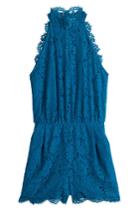 Diane Von Furstenberg Diane Von Furstenberg Lace Halter Playsuit - Blue
