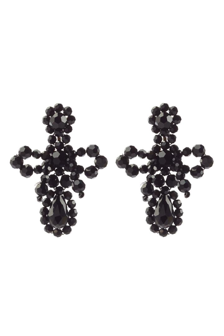 Simone Rocha Simone Rocha Small Bow Drop Bead Embellished Earrings