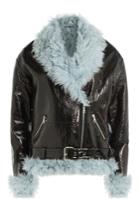 Sandy Liang Sandy Liang Leather And Shearling Biker Jacket