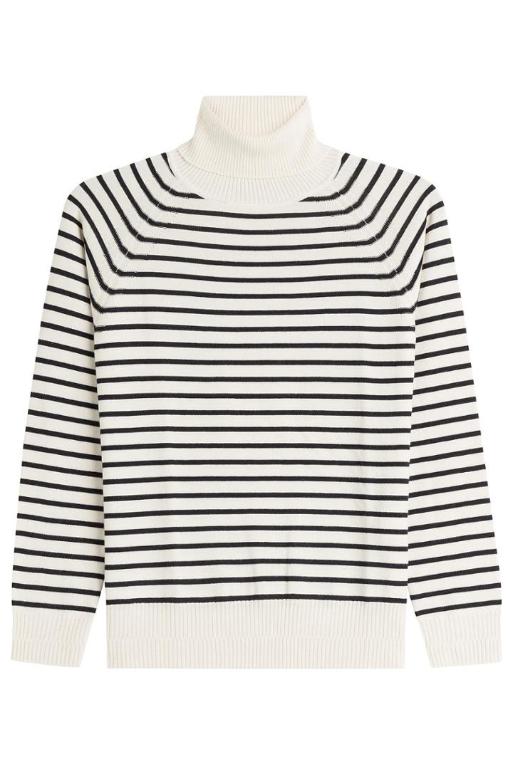 Marc Jacobs Marc Jacobs Striped Wool Turtleneck Pullover - White