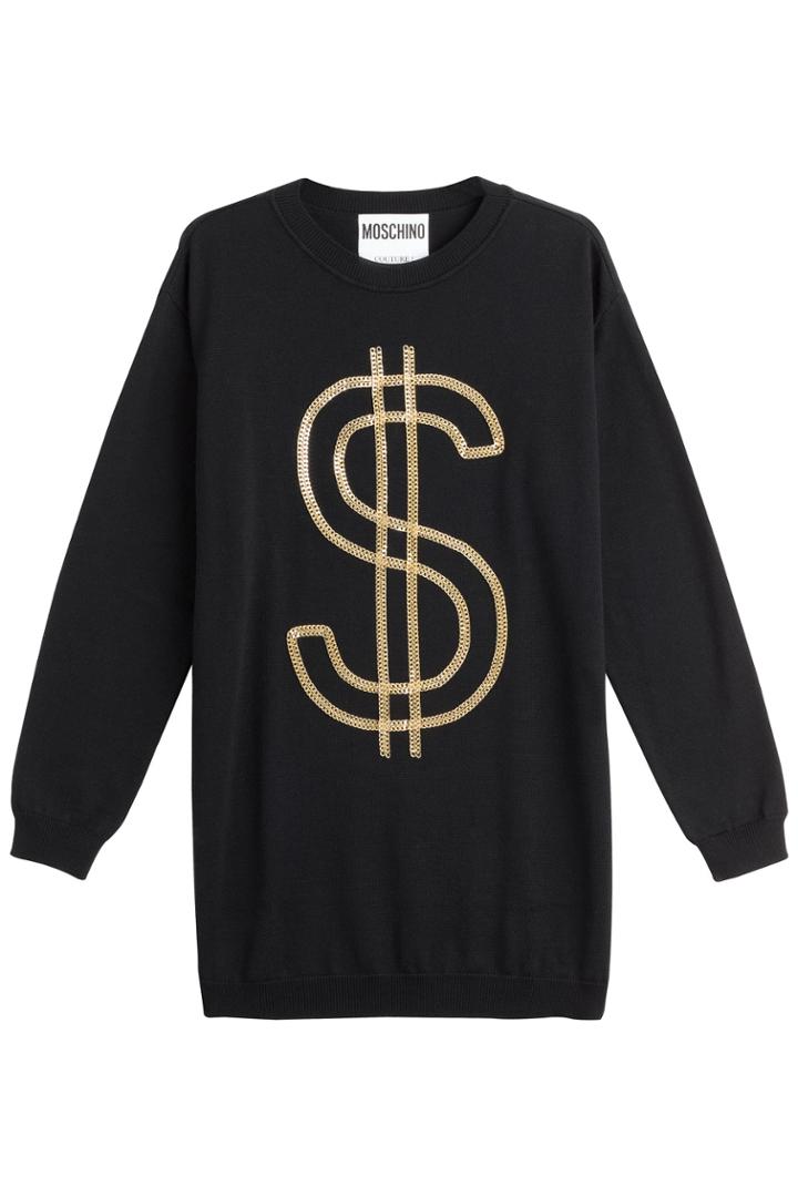 Moschino Moschino Embellished Wool Dress - Black