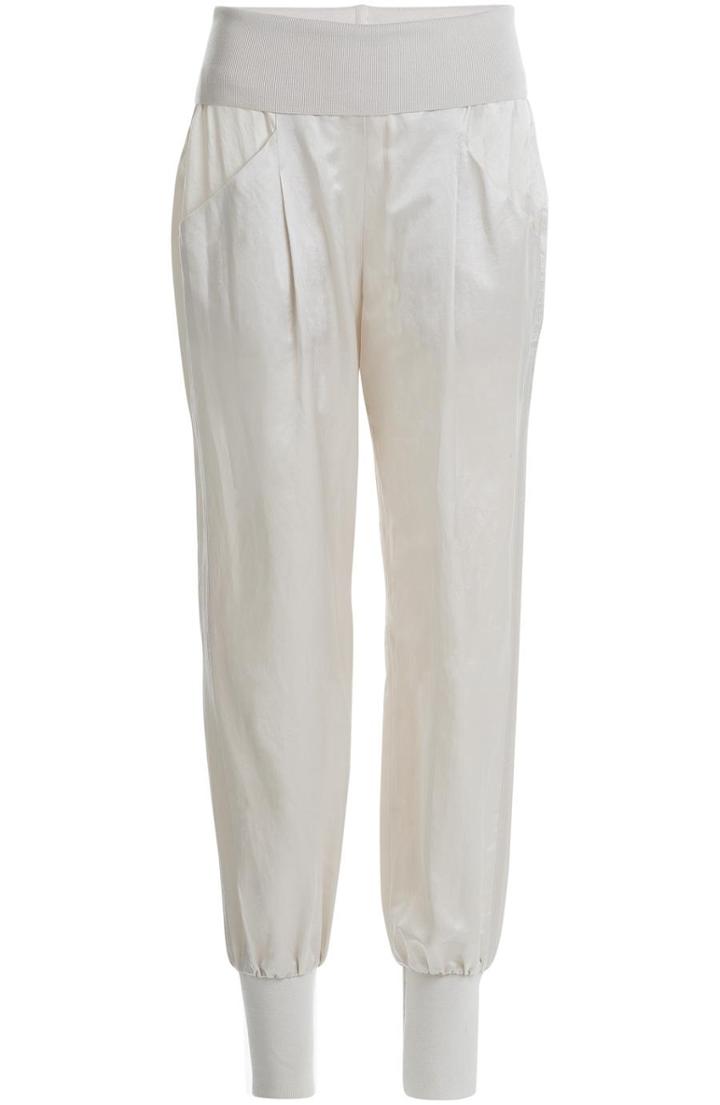 Donna Karan New York Cotton-silk Harem Pants With Ribbed Waistband