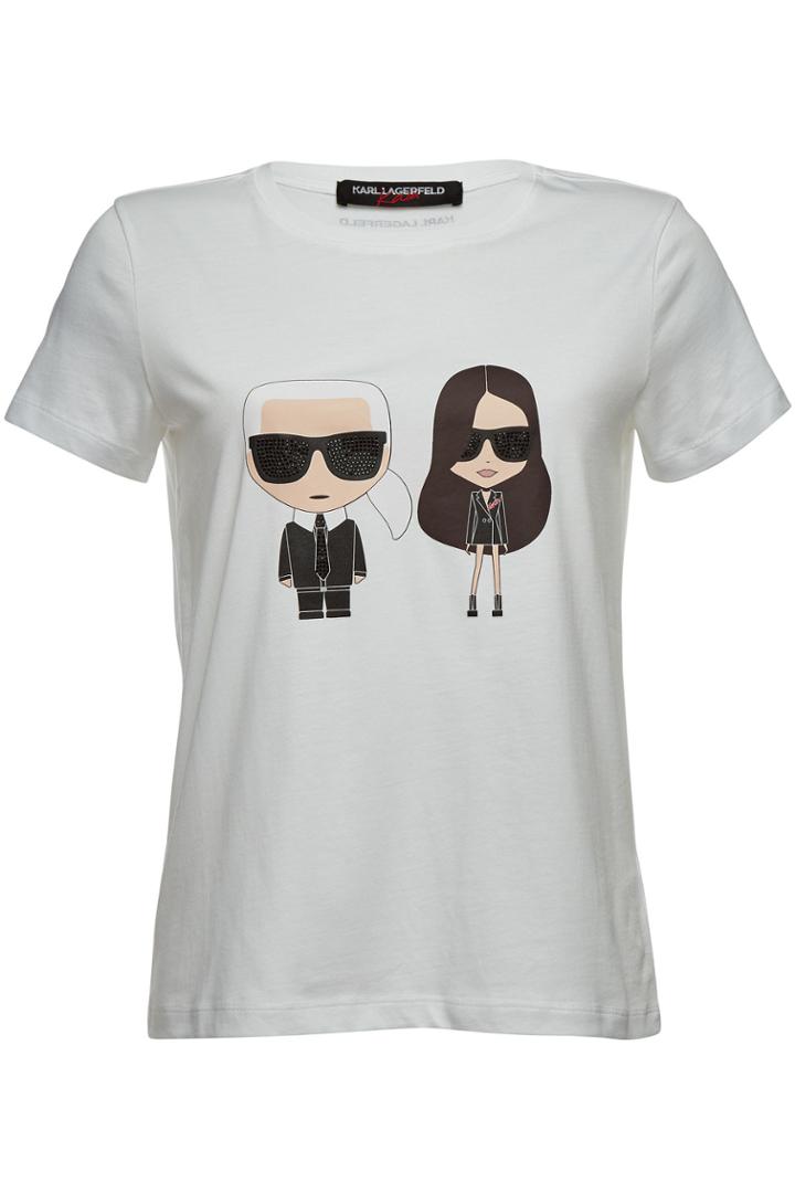 Karl X Kaia Gerber Karl X Kaia Gerber Karl X Kaia Gerber Ikonik Printed Cotton T-shirt