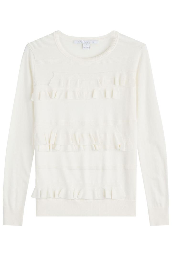 Diane Von Furstenberg Diane Von Furstenberg Ruffled Pullover - White