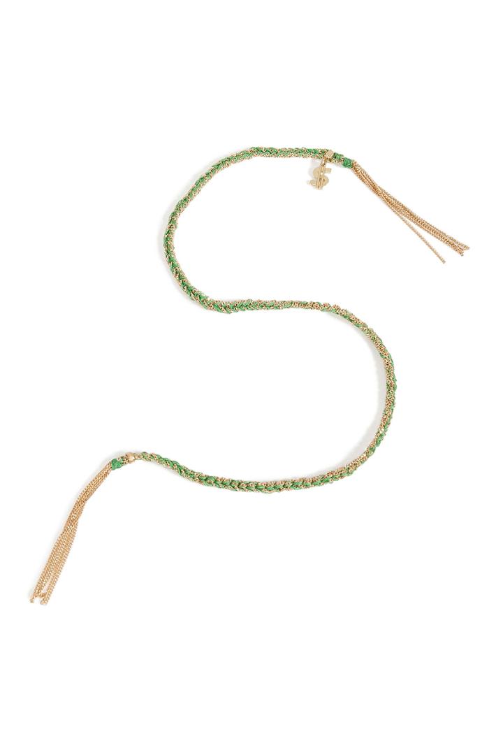 Carolina Bucci Carolina Bucci 18k Gold/silk Woven Tassel Bracelet In Green