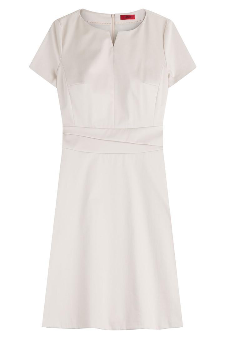 Hugo Hugo Cotton Sateen Sheath Dress - Beige