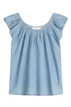 The Great The Great The Flutter Sleeve Top - Blue