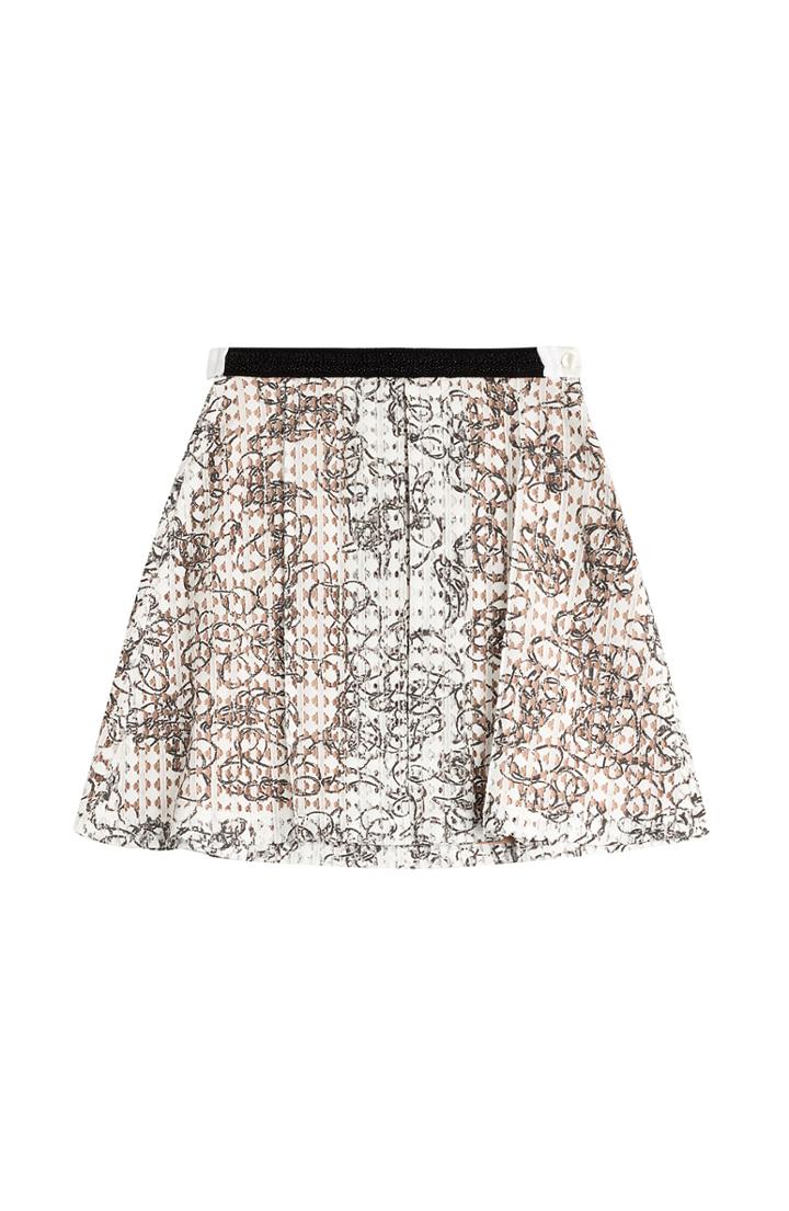 Julien David Printed Cotton Skirt With Embellishment