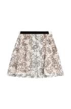 Julien David Printed Cotton Skirt With Embellishment