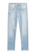 Off White Off White Slim Fit Cropped Five-pocket Jeans - Blue
