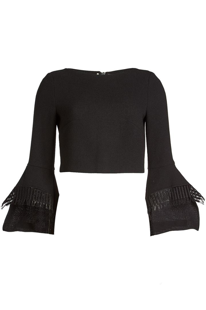 Roland Mouret Roland Mouret Liverton Wool Top With Lace