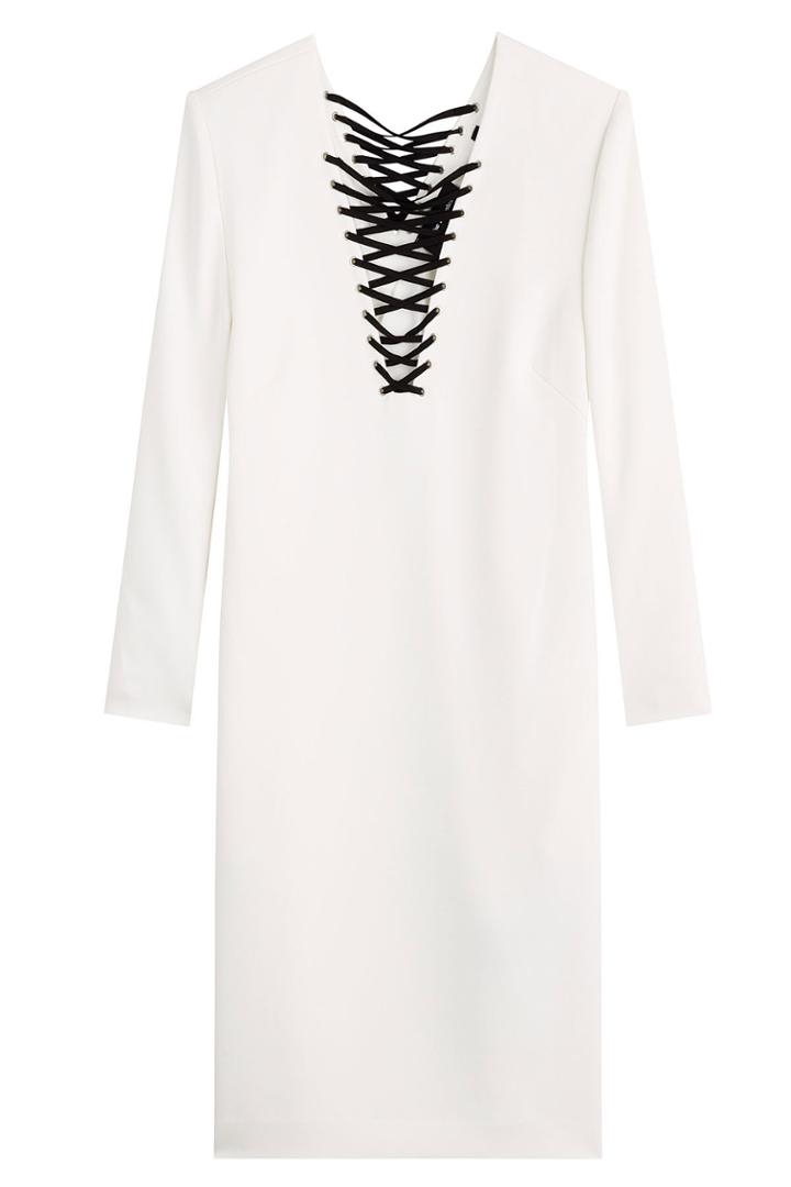 The Kooples The Kooples Crepe Dress With Lace-up Detail - Black