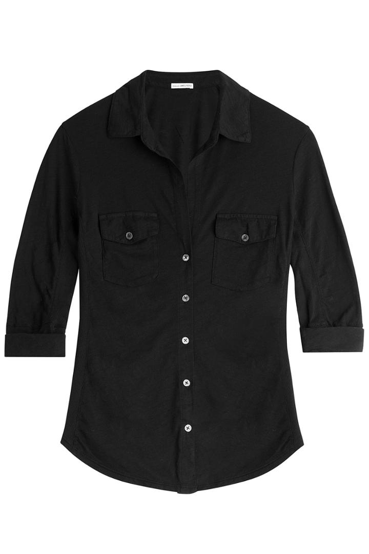 James Perse James Perse Jersey Cotton Shirt - Black
