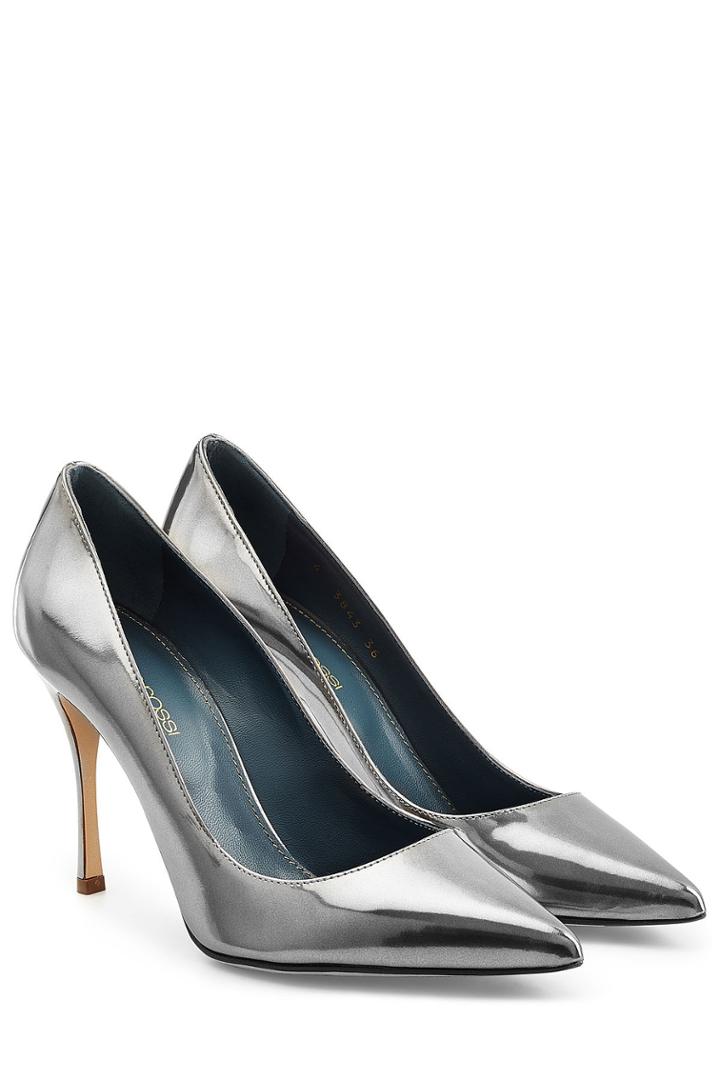 Sergio Rossi Sergio Rossi Metallic Leather Pumps - Silver