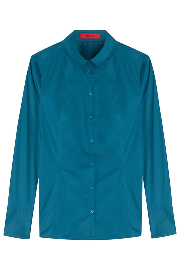 Hugo Hugo Stretch Cotton Blouse - Teal