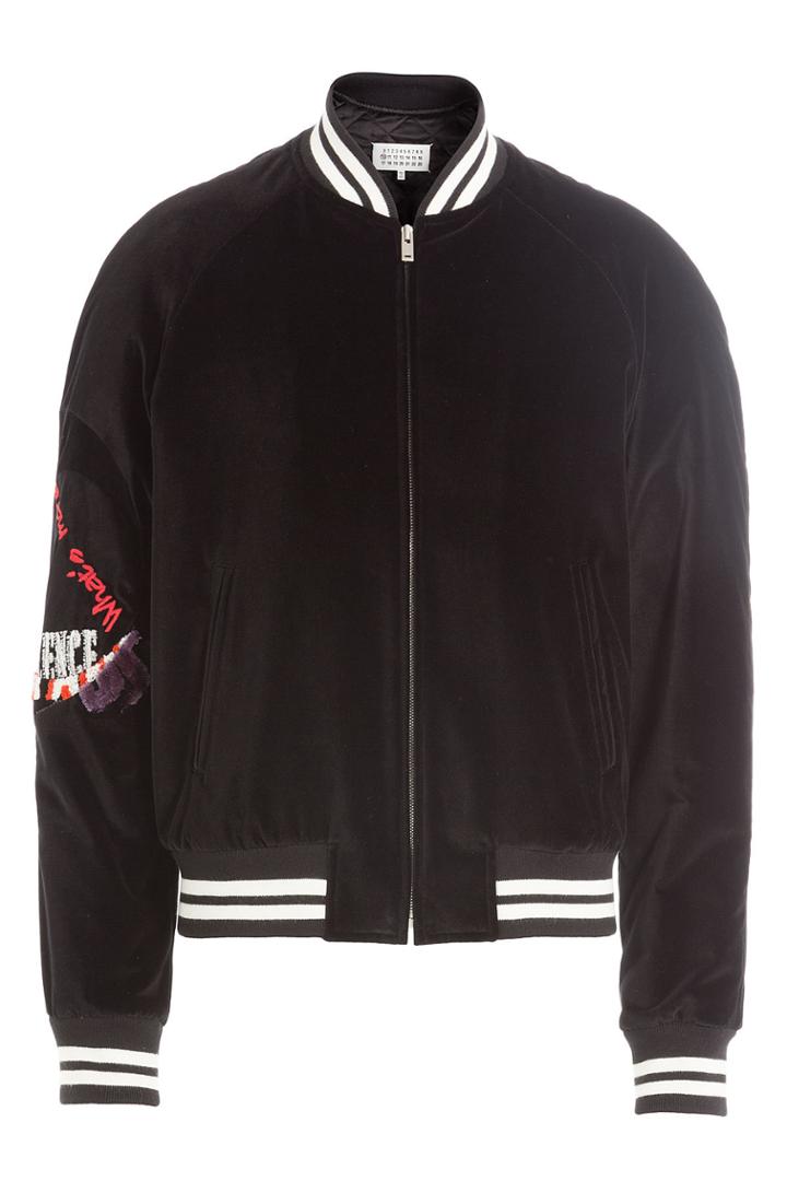 Maison Margiela Maison Margiela Velvet Jacket With Embroidery And Embellishment