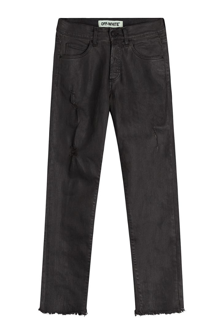 Off White Off White Distressed Jeans - Black