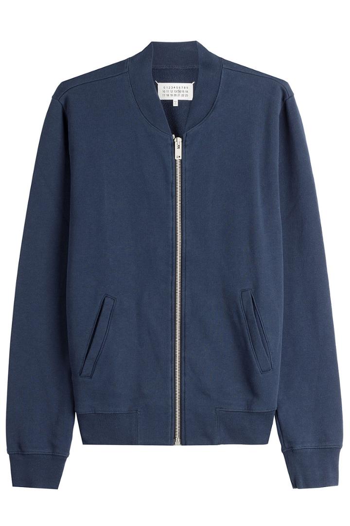 Maison Margiela Maison Margiela Zipped Cotton Jacket With Leather Elbow Patches