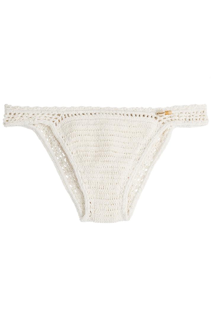 She Made Me She Made Me Crochet Bikini Bottoms - White