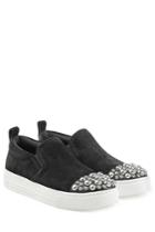 Marc By Marc Jacobs Marc By Marc Jacobs Embellished Suede Slip-on Sneakers - Black