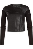 Rick Owens Rick Owens Leather Jacket With Cotton Sleeves
