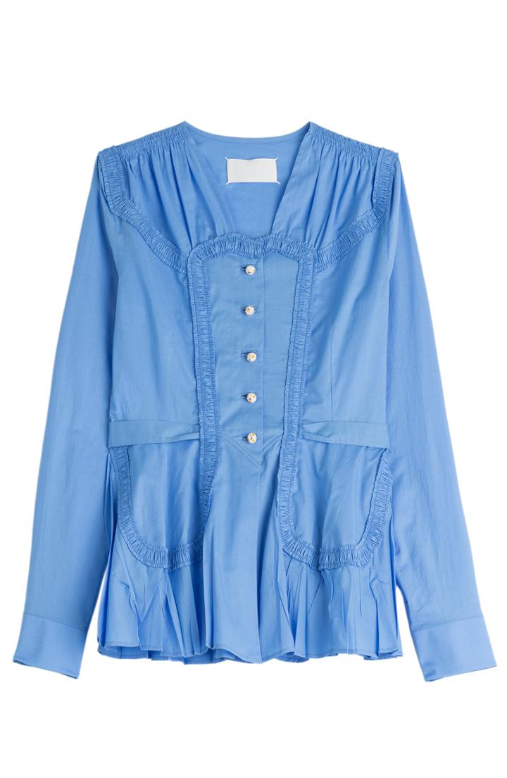 Maison Martin Margiela Cotton Blouse With Peplum