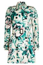Burberry London Burberry London Printed Cotton Trench Coat - Green