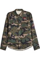 Valentino Valentino Embellished Camouflage Cotton Shirt