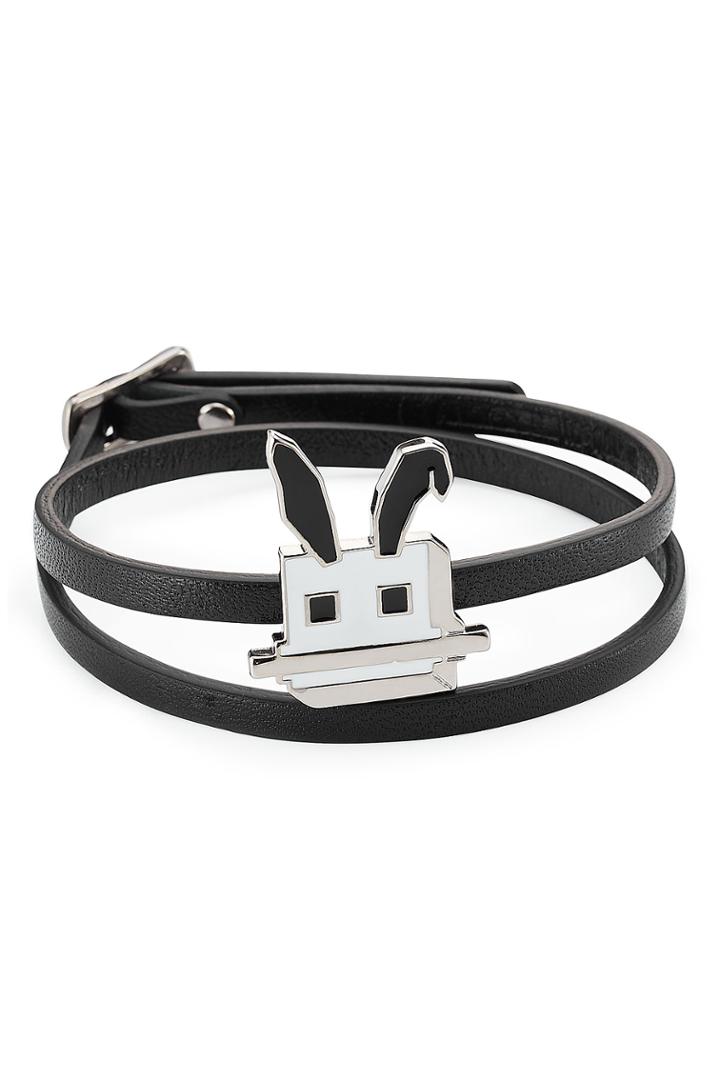 Mcq Alexander Mcqueen Mcq Alexander Mcqueen Embellished Leather Bracelet - Black