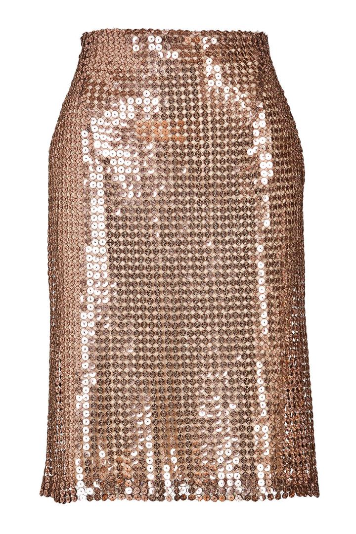 Marios Schwab Marios Schwab Sequined Pencil Skirt - Gold