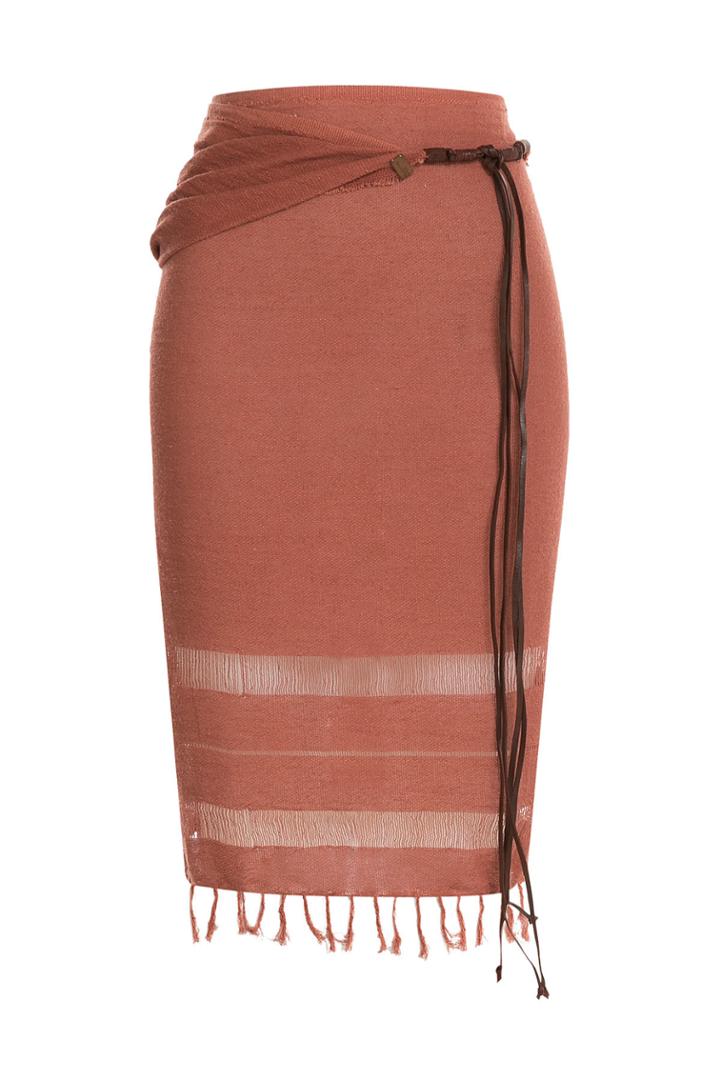 Caravana Caravana Cotton Wrap Skirt - Red