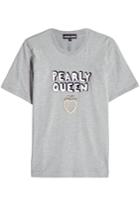 Markus Lupfer Markus Lupfer Pearly Queen Embellished Cotton T-shirt