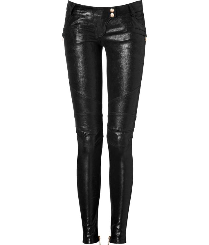 Balmain Leather Pants In Black
